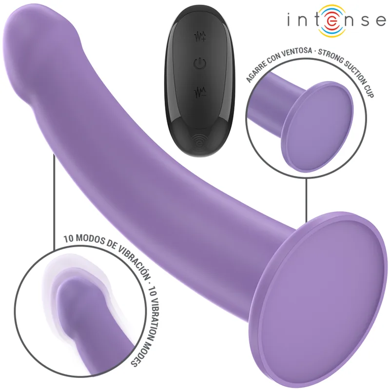 Intense - Vibrador Eddie 17,5 cm 10 Vibrações Roxo Controle Remoto