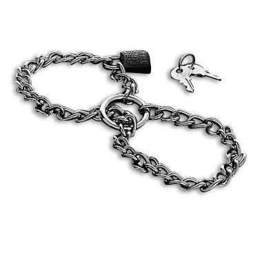 Metal Hard - Handcuffs with Stainless Steel Chain.