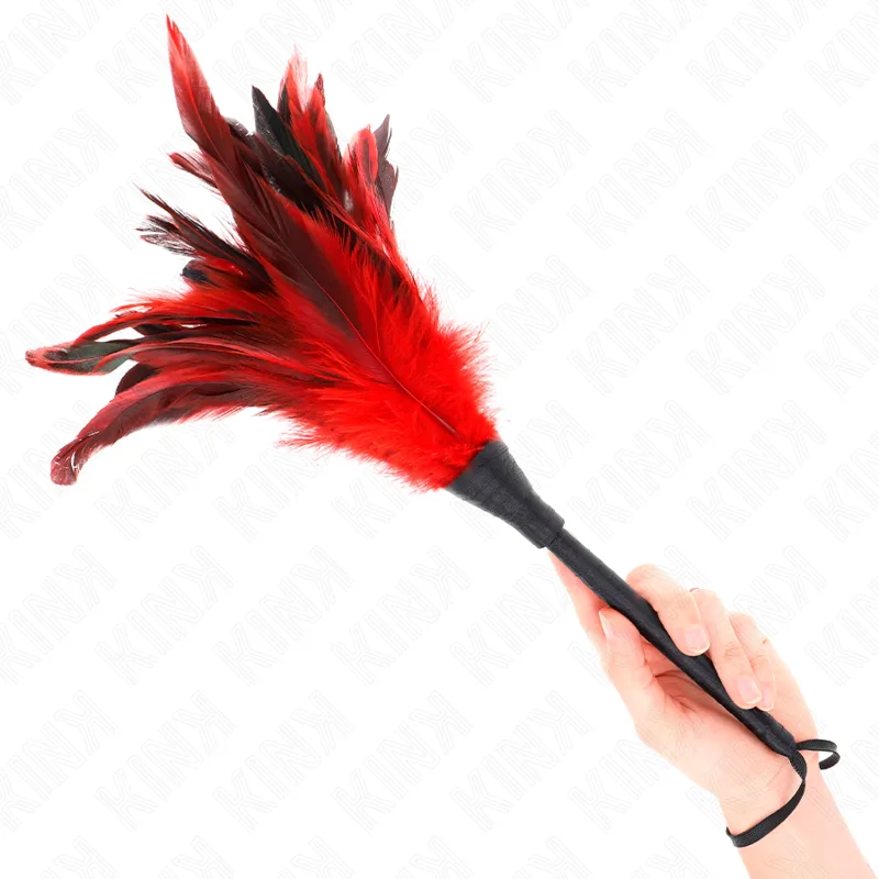 Kink - Red Maids Horn Shaped Tickle Chicken Feathers 36 cm