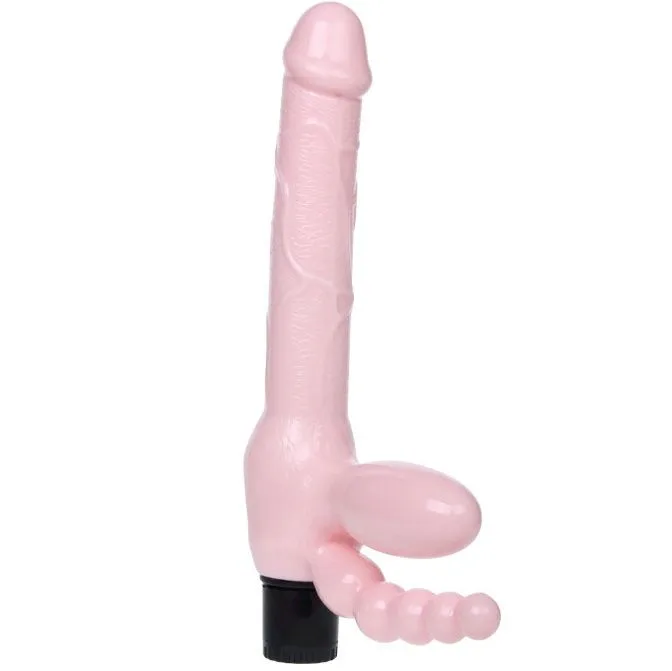 Baile - Arnês sem Corda TPR com Vibrao e Estimulao Anal 25,4 cm