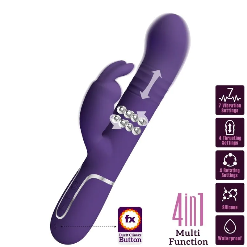 Pretty Love - Coale Vibrador Coelho 4 em 1 Roxo