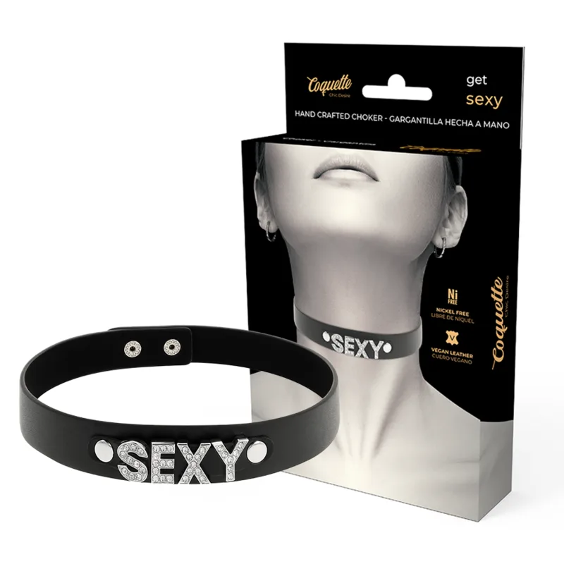 Coquette Chic Desire - Gargantilha Sexy de Couro Vegano