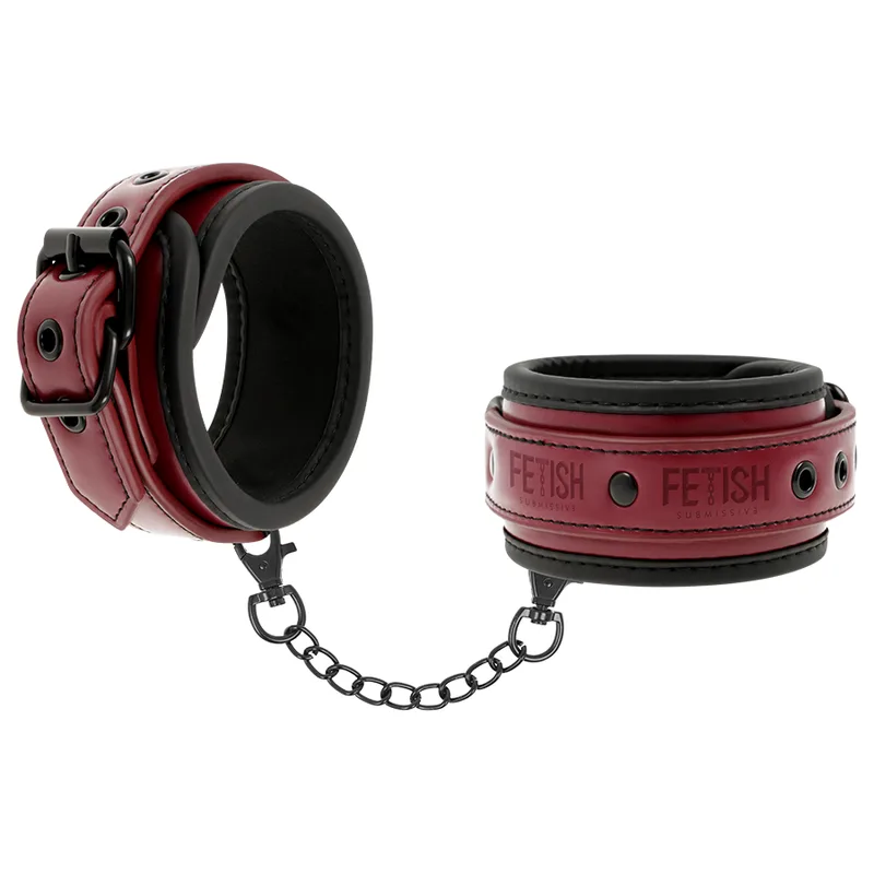 Fetish Submissive Dark Room - Algemas de Couro Vegano com Forro de Neoprene