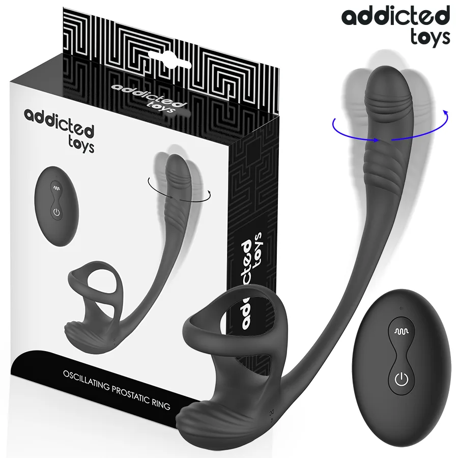 Addicted Toys - Anal Plug with Vibration and 360º Waving and Testicle Stimulator