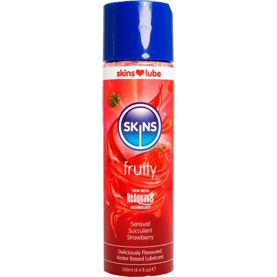 Skins - Lubrificante À Base de Água com Sabor Frutado de Morango 130 ml