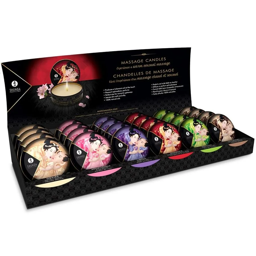 Shunga - Mini Caress By Vela Display Velas de Massagem 24 Unidades