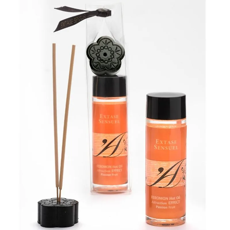 Extase Sensual - Óleo de Massagem de Efeito Calor com Feromonas de Maracuj 100 ml